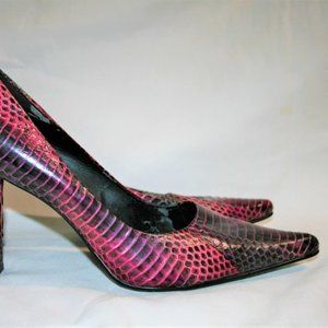 Nine West Doug Purple Snake Leather Pumps  Size 11 M